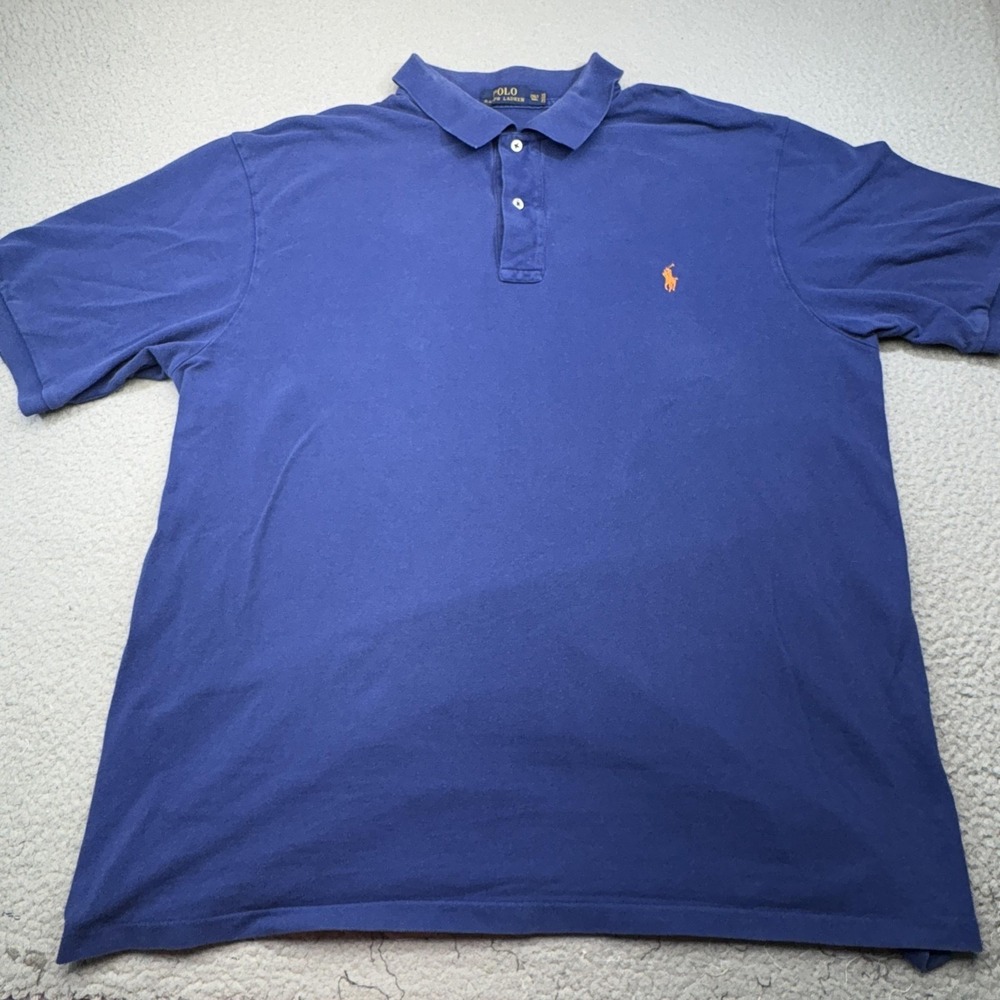Polo Ralph Lauren Polo Shirt Mens 2XLT Tall Blue Classic Fit Pony Logo Cotton